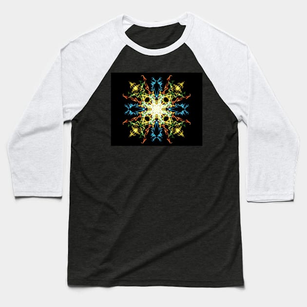 Lighting mandala Baseball T-Shirt by melcu